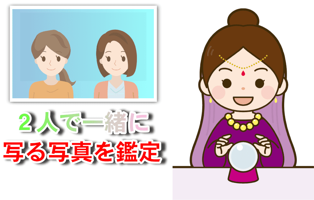 図解：二人で撮る写真を鑑定