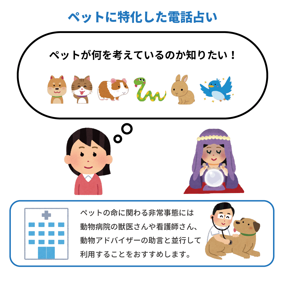 図解：ペットに特化した電話占い