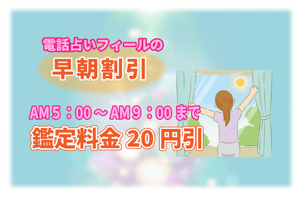 図解：電話占いフィールの早朝割引