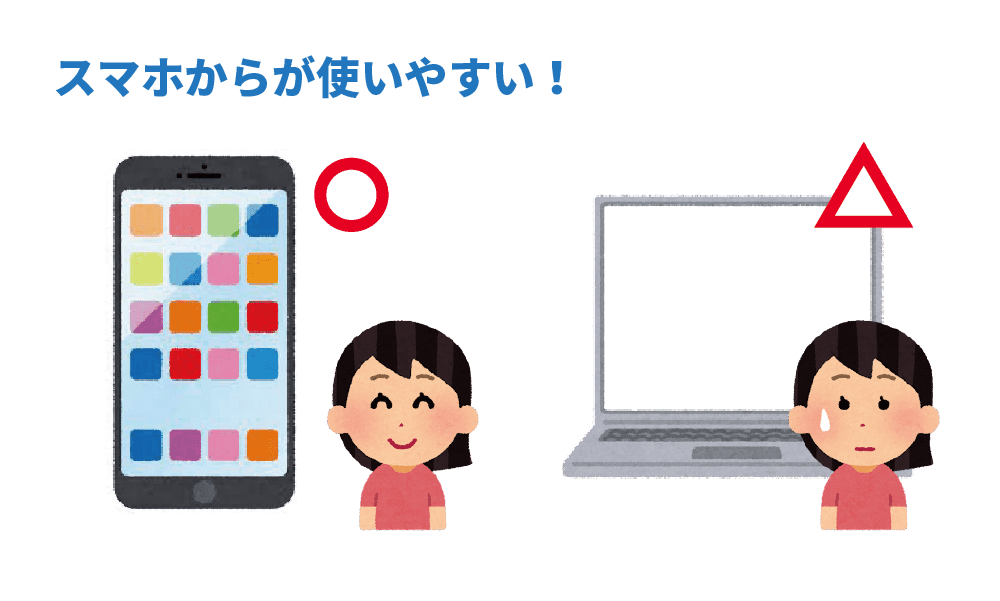 図解:電話占いの恋愛応援スペーシアはスマホが見やすい