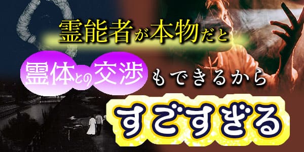 霊能者が本物だと、霊体との交渉もできるからすごすぎる